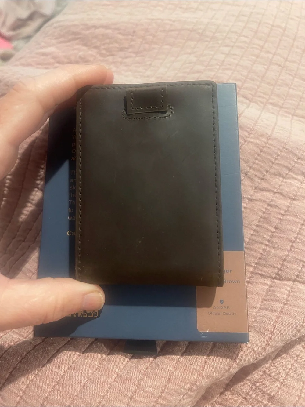 Andar Brown Leather Slim Card Wallet